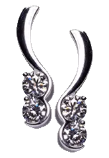 crystallink jewellery platinum diamond drop earrings