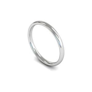 Womens 18ct White Gold Slight Court Wedding Ring