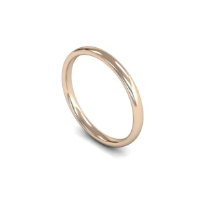 Womens 18ct Rose Gold Slight Court Wedding Ring