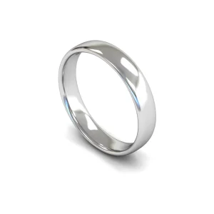 Mens 18ct White Gold Slight Court Wedding Ring