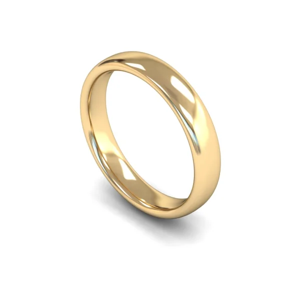 Mens 9ct Yellow Gold Single Court Wedding Ring