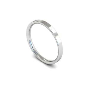 Womens Platinum Flat Court Wedding Ring