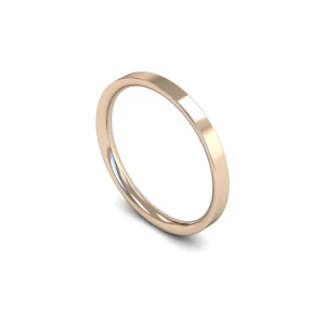 Womens 18ct Rose Gold Flat Court Wedding Ring