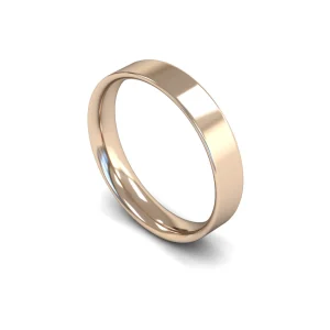 Mens 18ct Rose Gold Flat Court Wedding Ring