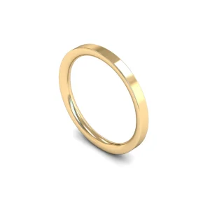 Womens 9ct Yellow Gold Flat Court Wedding Ring