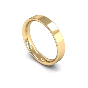Mens 9ct Yellow Gold Flat Court Wedding Ring