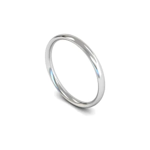 Womens 9ct White Gold Traditional Court Wedding Ring