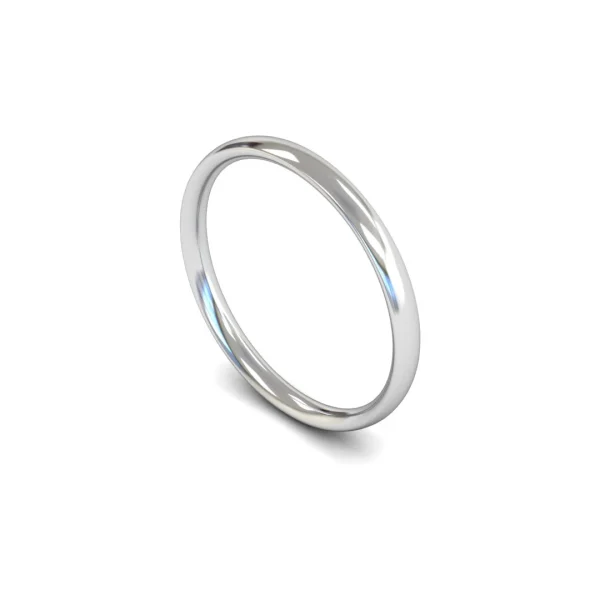 Womens 9ct White Gold Traditional Court Wedding Ring