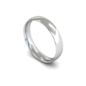 Mens 9ct White Gold Traditional Court Wedding Ring