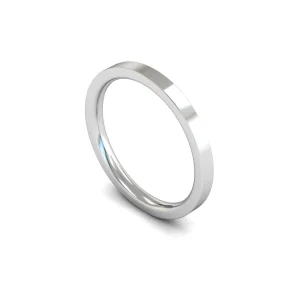 Womens Palladium Flat Court Wedding Ring - Flat Edge