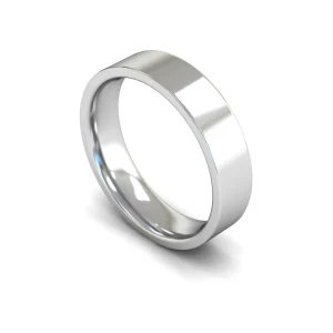 Mens Palladium Flat Court Wedding Ring - Flat Edge