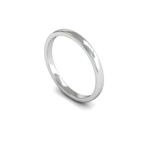 Womens Platinum Slight Court Wedding Ring - Flat Edge