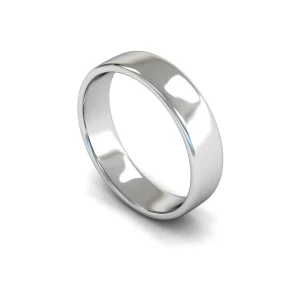 Mens Platinum Slight Court Wedding Ring - Flat Edge