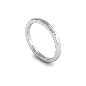 Womens Palladium Slight Court Wedding Ring - Flat Edge