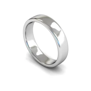 Mens Palladium Slight Court Wedding Ring - Flat Edge