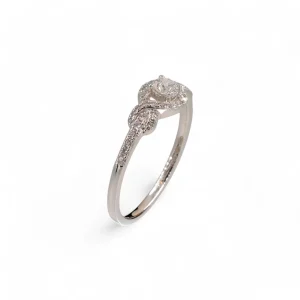 Platinum twist Shoulder Set Diamond Ring