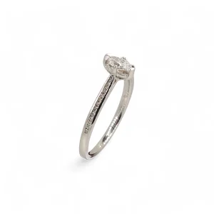 Platinum marquise cut  Diamond Shoulder Set Ring