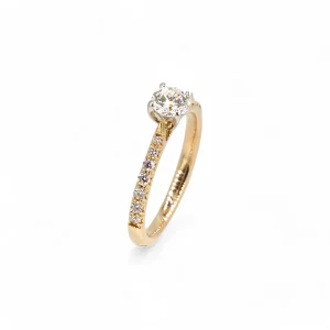 18ct Rose gold  Shoulder Set Diamond Ring