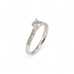 Platinum 0.40ct channel set diamond ring