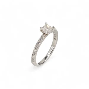 Princess cut claw set diamond ring