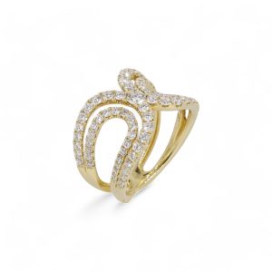18ct yellow gold diamond cocktail ring