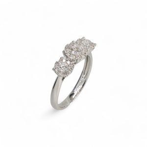 Platinum halo three stone
