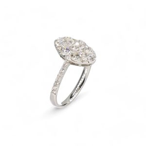 18ct white gold marquise cluster