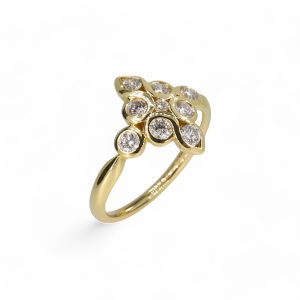 18ct yellow gold contemporary marquise design