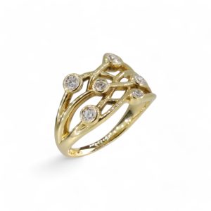 18ct yellow gold intertwined ring