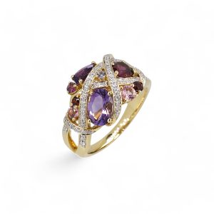 18ct yellow gold exquisite multi-stone design