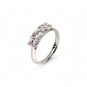 Platinum  equal size diamond three stone