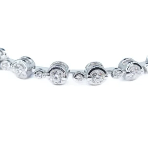 18ct white gold rim set diamond bracelet