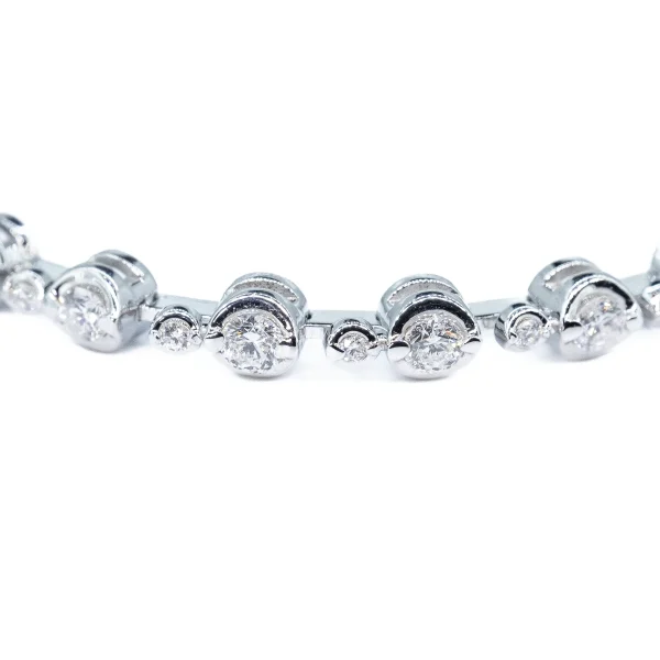 18ct white gold rim set diamond bracelet