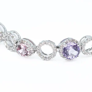 18ct white gold multi stone bracelet