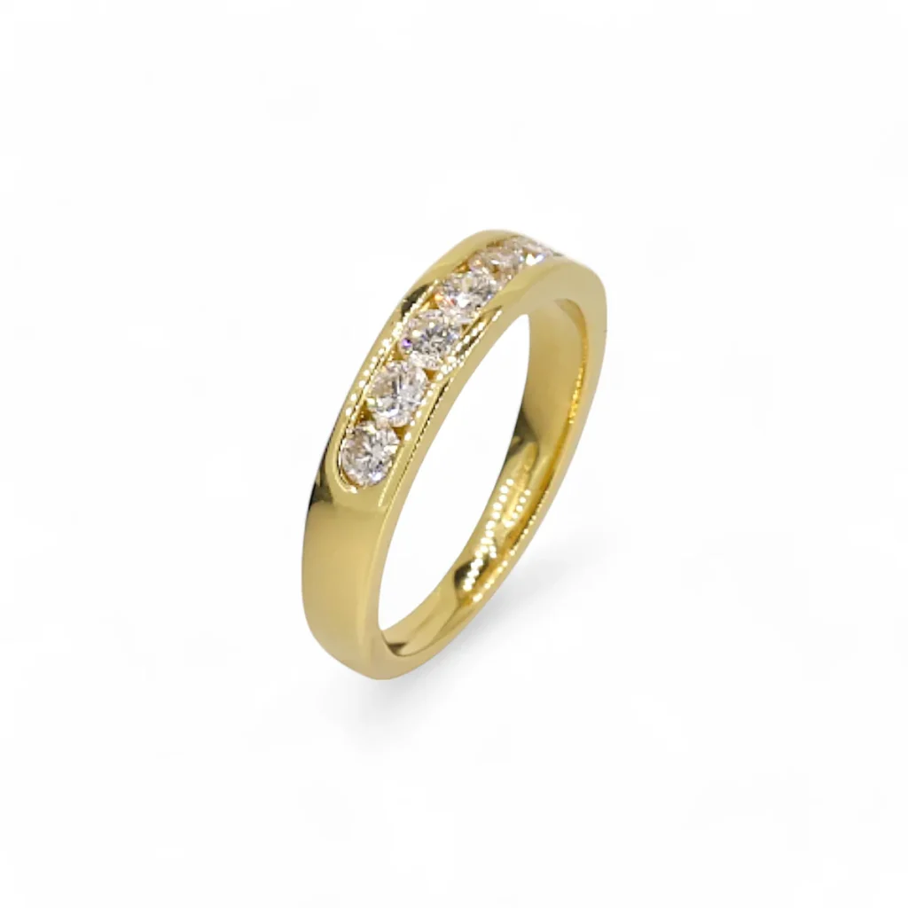 0.42ct 18ct yellow gold channel set diamond band
