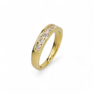 0.42ct 18ct yellow gold channel set diamond band