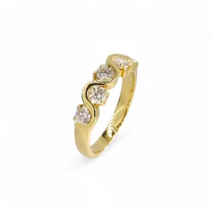 18ct yellow gold 0.14ct wave design