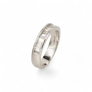 platinum baguette cut diamond band