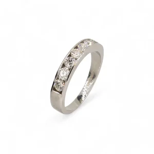 Platinum 0.42ct seven stone diamond band