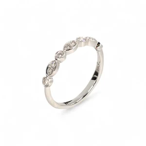 Platinum marquise and brilliant round cut diamond band