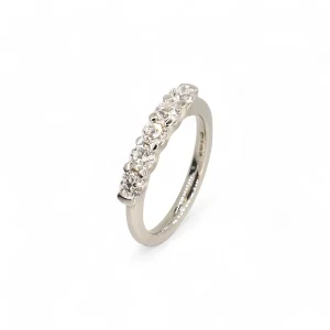 Platinum 0.73ct low claw five stone diamond ring