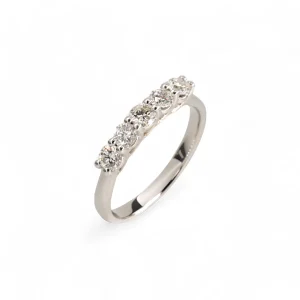 Platinum 1.01ct low claw five stone diamond ring