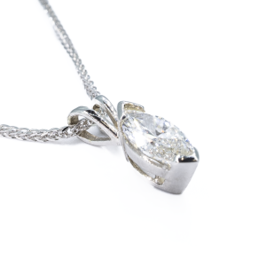 9ct White Gold Lab Grown Marquise Cut Diamond Pendant