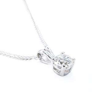 9ct White Gold Lab Grown brilliant round Shaped 0.52ct Diamond Pendant