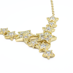 18ct yellow gold star diamond pendant