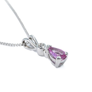 18ct white gold pink sapphire pendant