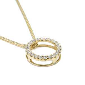 18ct yellow gold 0.21ct circle of life pendant
