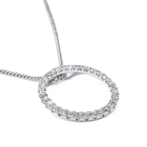 18ct white gold 0.45ct circle of life pendant