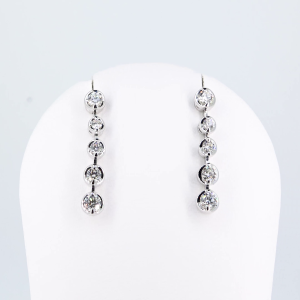 18ct white gold classic drop earrings