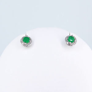 18ct white gold 0.44ct emerald and diamond earrings